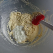 6. Add yoghurt as directed in the recipe